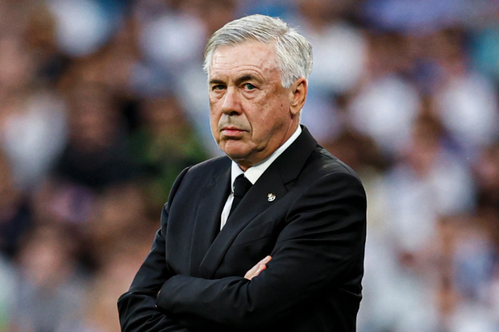 <p>Ket Foto: Foto pelatih Real Madrid, Carlo Ancelotti di lapangan (Foto/Twitter/Real Madrid FC)</p>
