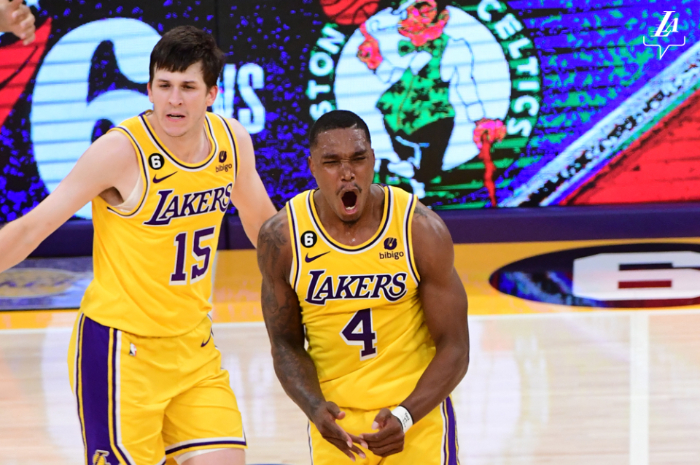 <p>Ket Foto: Foto pemain Lakers Lonnie Walker IV yang raih poin 15+ dan cetak sejarah (Foto/Twitter/Los Angeles Lakers)</p>

