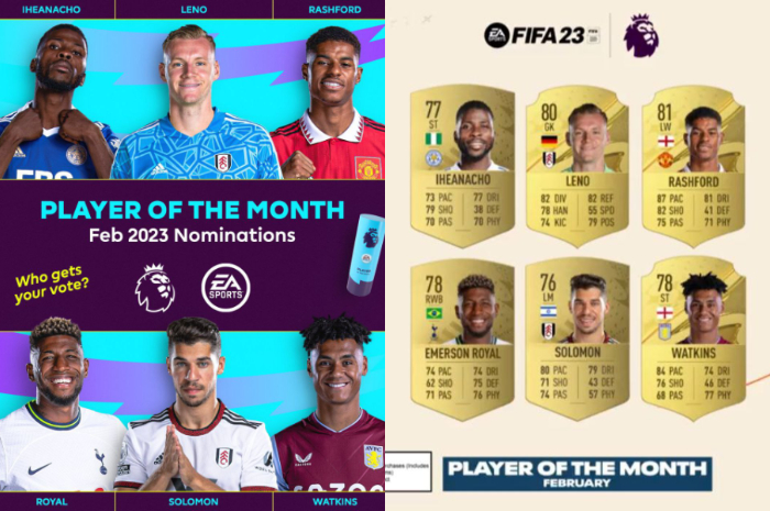 <p>Ket. Foto: 6 Pemain Yang Masuk Nominasi Pemain Terbaik Liga Premier Inggris Bulan Februari (Foto/Twitter/@premierleague)</p>
