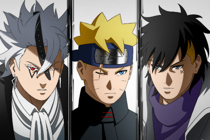 <p>Ket Foto: Foto art dari manga Boruto Two Blue Vortex, Boruto, Kawaki dan Code (Foto/Twitter/@chaireal_anam)</p>
