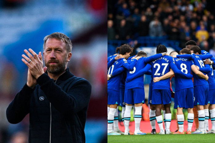 <p>Ket. Foto: Graham Potter dan Para Pemain Chelsea (Foto/Instagram/@chelseafc)</p>