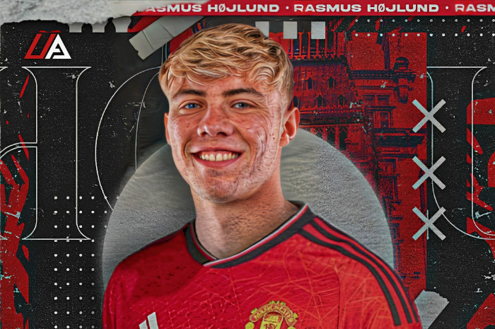 <p>Ket Foto: Foto Rasmus Hojlund yang akan bergabung dengan Red Devils (Foto/Twitter/@utdabout)</p>
