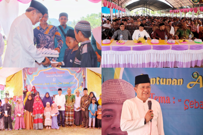 <p>Ket.Foto: Kegiatan santunan anak yatim dalam pengajian akbar di Kecamatan Bolano Lambunu (Foto/Prokopim Parigi Moutong)</p>
