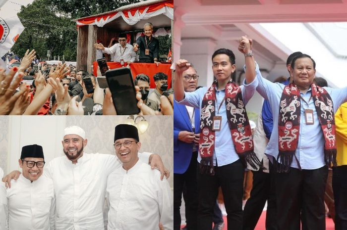 <p>Ket. Foto : Program yang Variatif Dimiliki 3 Capres dan Cawapres untuk Isu Peningkatan SDM dan Kompetensi Pekerja<br />
(Foto/Instagram/@ganjar_pranowo/@cakiminow/prabowo)</p>
