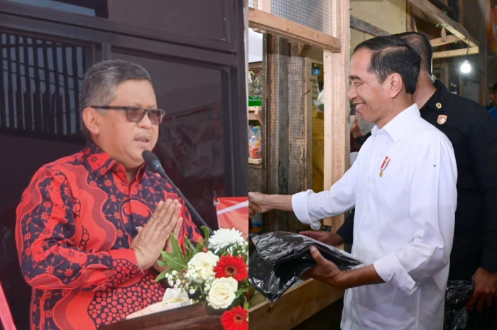<p>Ket. Foto : Sekjen PDI P Menangis Karena Tidak Kuat Menahan Sedih Terkait Sikap Jokowi<br />
(Foto/X/@66Hasto/@jokowi)</p>

