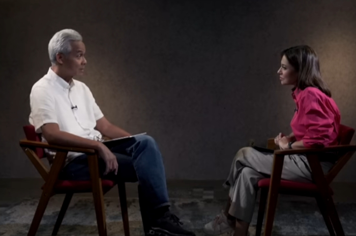 <p>Ket Foto: Ganjar Pranowo saat diwawancara oleh Najwa Sihab terkait Indonesia gagal jadi tuan rumah Piala Dunia U20 (Foto/Screenshot Youtube/Najwa Sihab)</p>

