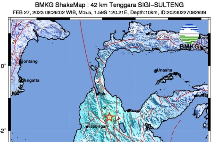 <p>Ket Foto: Gempa Bumi 5,5 Magnitudo guncang Sigi (Foto/BMKG)</p>
