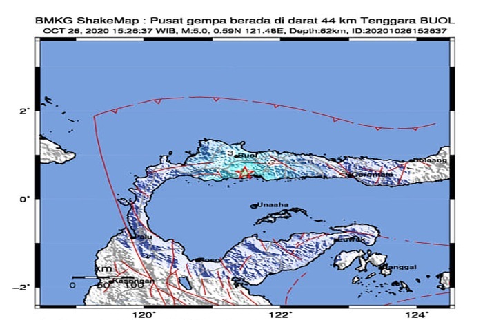 <p>Foto: Rilis BMKG Gempa Buol Senin 26 Oktober 2020.</p>
