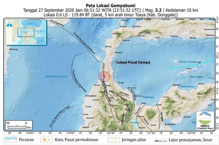 <p>Gempa bumi magnitudo 3,2 getarkan Donggala Sulteng (Foto: BMKG)</p>
