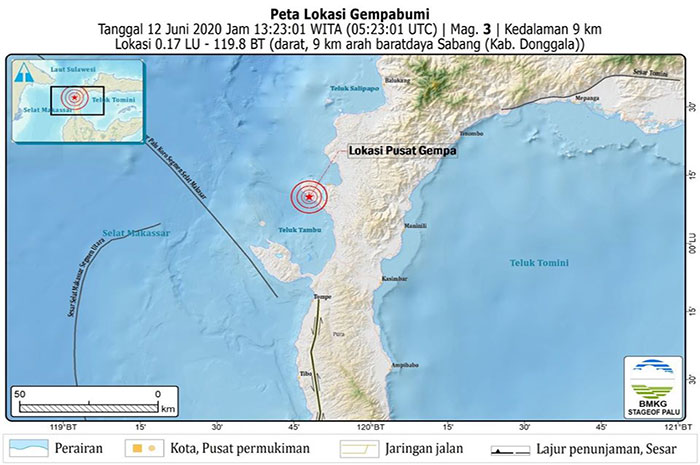 <p>Gempa 3,1 SR Donggala Sulawesi Tengah (Foto: BMKG)</p>
