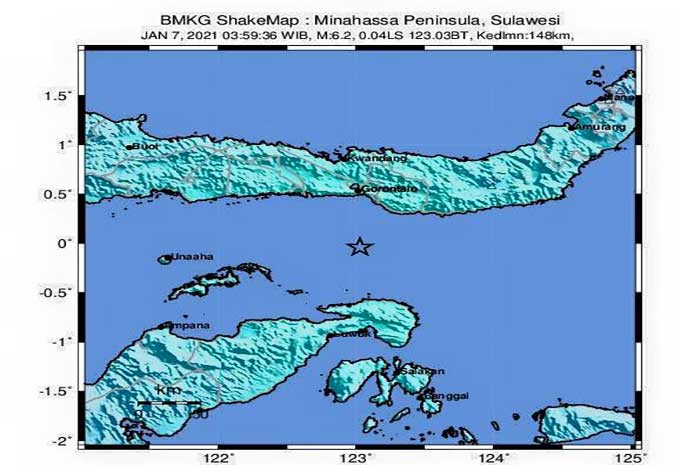 <p>Foto: Rilis Update Gempa Gorontalo, 7 Januari 2021.</p>
