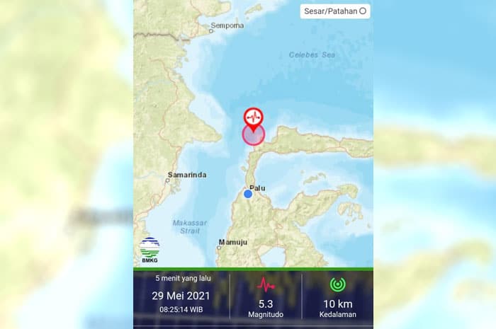 <p>Foto: Rilis BMKG, Gempa M 5,1 di Toli-toli. Sabtu 29 Mei 2021.</p>
