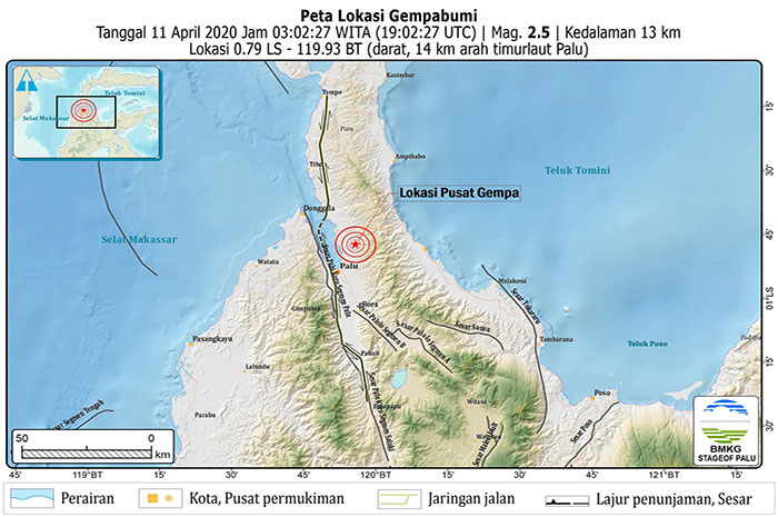 <p>Gempa Kota Palu Sabtu Dini Hari, 11 April 2020</p>
