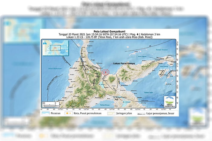 <p>Foto: Rilis BMKG Gempa Poso 20 Maret 2021.</p>

