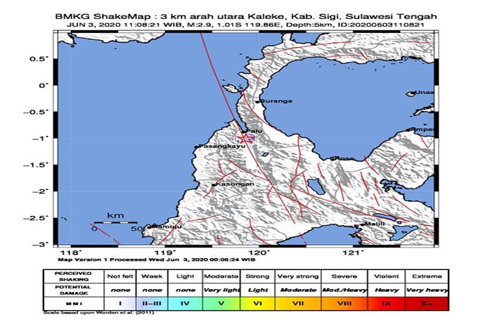 <p>Gempa Kabupaten Sigi Sulteng, 3 Juni 2020.</p>

