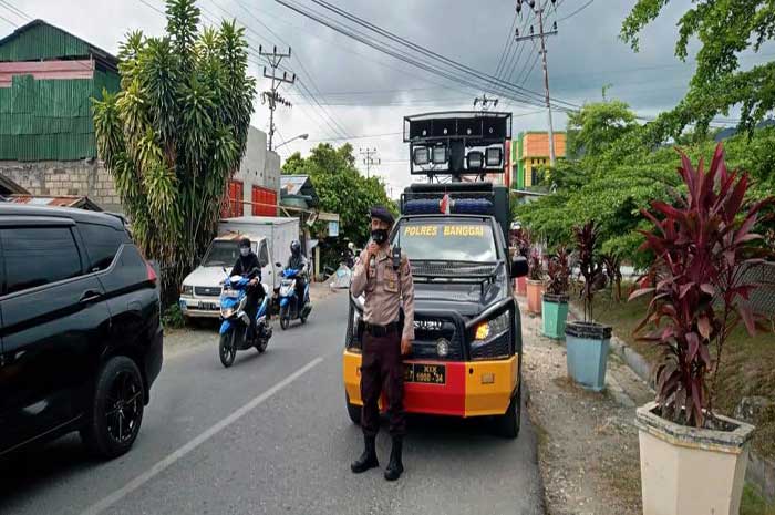 <p>Foto: Polres Banggai Himbau Prokes Covid 19.</p>
