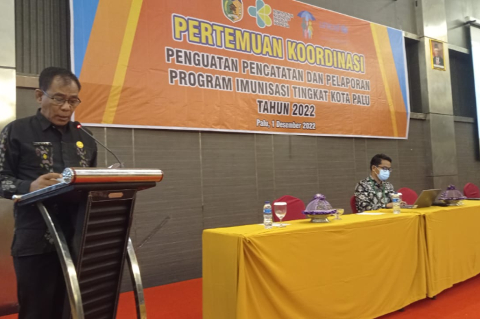 <p>Ket Foto: Pertemuan koordinasi penguatan pencatatan dan pelaporan program imunisasi di Palu (Foto/Humas Dinkes Palu)</p>
