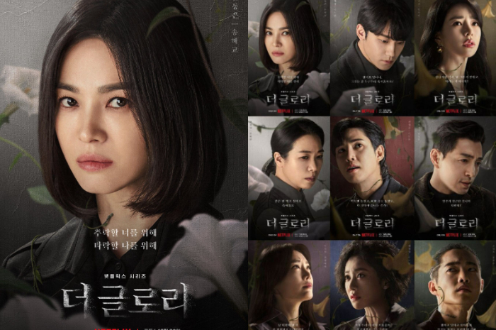 <p>Ket. Foto: Salah Satu Poster Drama The Glory 2 dan Poster Pesan Moon Dong Eun untuk Pelaku Bullyan (Foto/Pinterest)</p>
