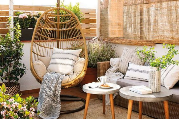 Ket Foto: Desain Teras Minimalis Bohemian (Foto/Pinterest @onekindesign)