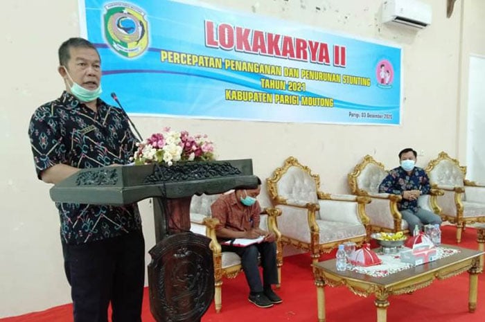 <p>Foto: Pembukaan Lokakarya II Percepatan Penanganan Stunting di Kabupaten Parigi Moutong 2021, di Aula Kantor Bappelitbangda Parigi Moutong, Kamis 3 Desember 2020.</p>
