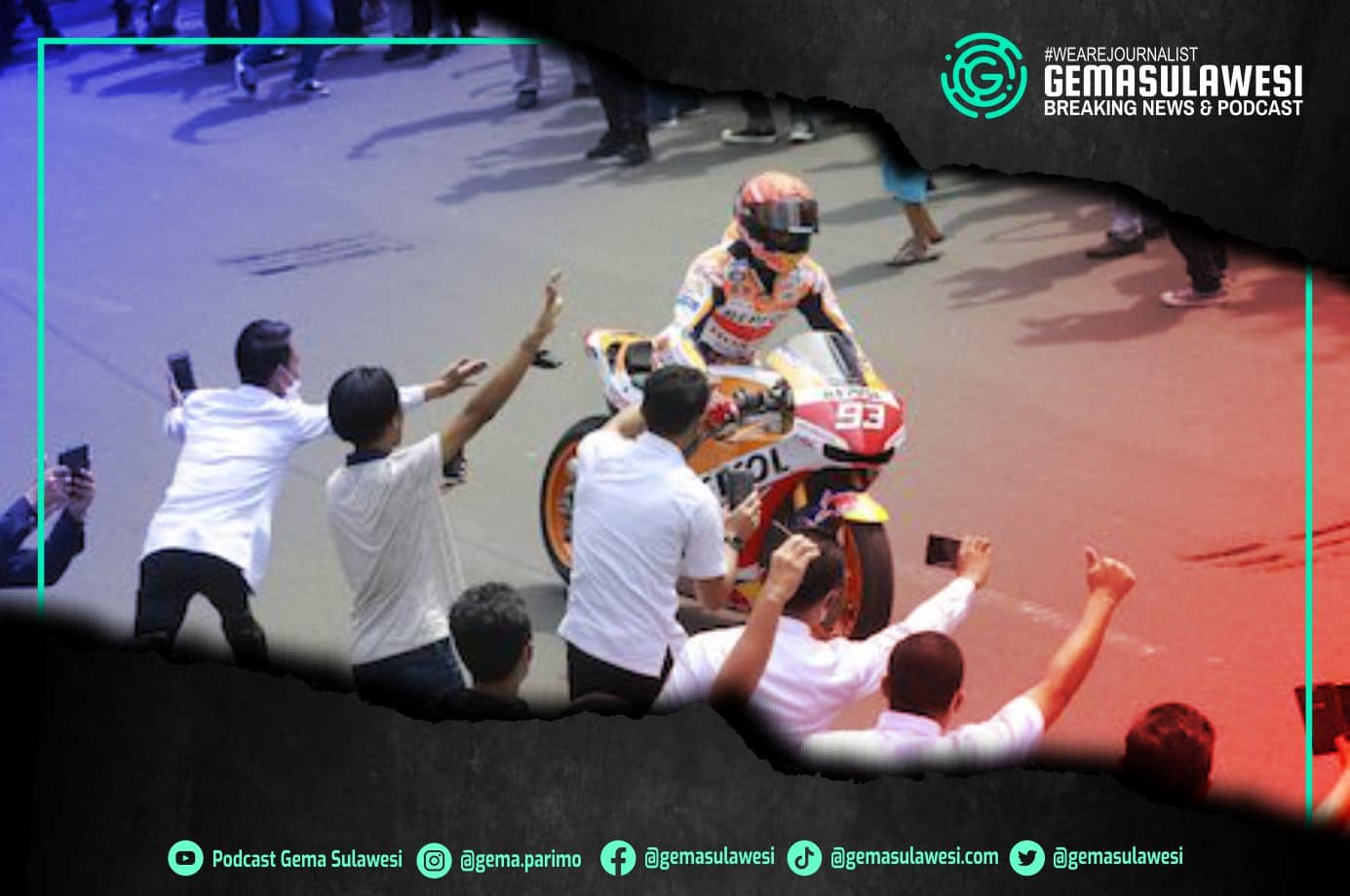 <p>Baby Allien julukan bagi Marc Marquez mendapat sambutan hangat dari warga layaknya seorang pembalap yang mendapatkan gelar juara dunia MotoGP. (c) AP Photo</p>
