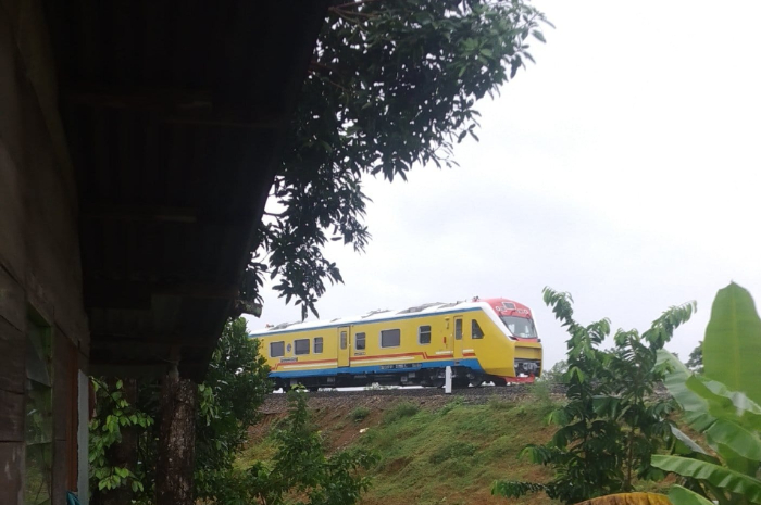 <p>Ket Foto: Kereta Api Jalu Pangkep-Maros (Foto/Facebook gurcil_nayla)</p>
