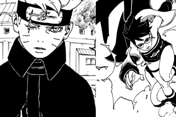 <p>Ket Foto: Foto dari Boruto dan sarada dalam manga Boruto bulan lalu di chapter 3 (Foto/Twitter/rochaluana)</p>
