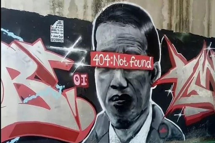 <p>Foto: Mural lukisan not found di Jakarta.</p>