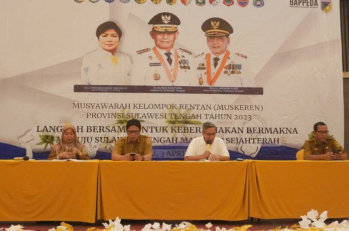 <p>Keterangan Foto : Musyawarah Perencanaan Kelompok Rentan Provinsi Sulawesi Tengah tahun 2023, (Foto/Humas Pemprov Sulteng)</p>
