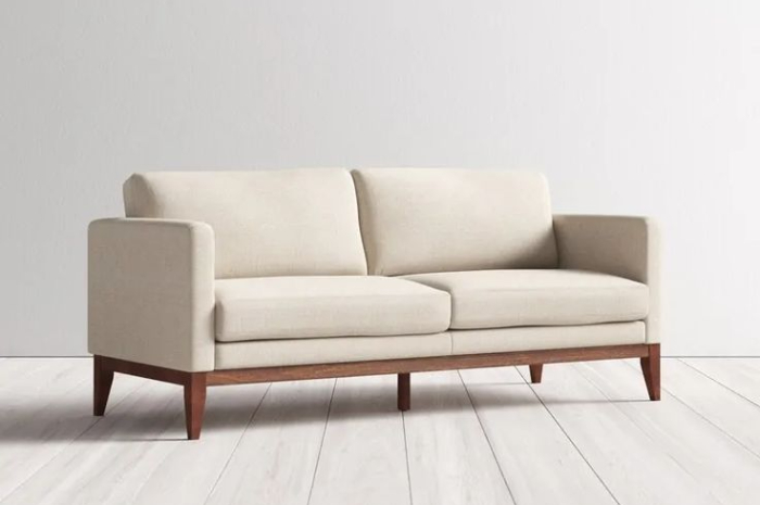 Ket. Foto: sofa berdesain minimalis yang cocok untuk ruang tamu rumah (Foto/Pinterest @joyfulderivates.com)