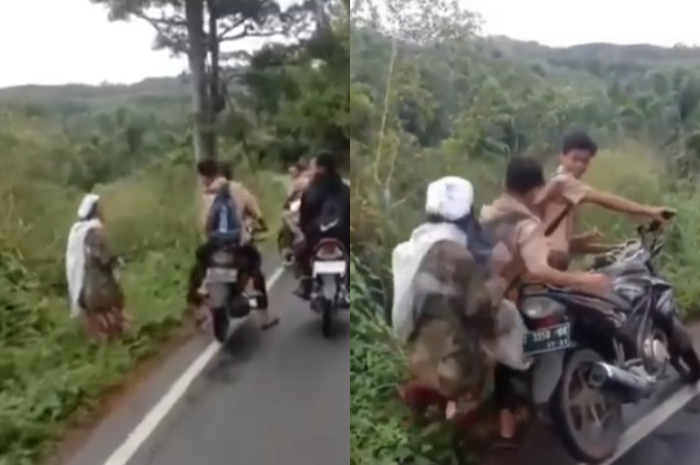 <p>Ket Foto: Viral pelajar tendang wanita lansia di Tapanuli Selatan, Sumatera Utara (Foto/Screenshoot Facebook Bang Bee81)</p>
