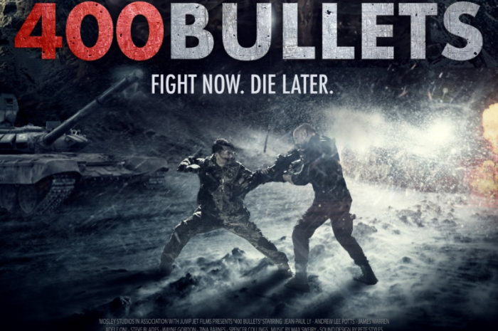 <p>Foto poster film 400 Bullets tentang pertempuran sengit yang memukau (foto/twitter/@7movietrailer)</p>
