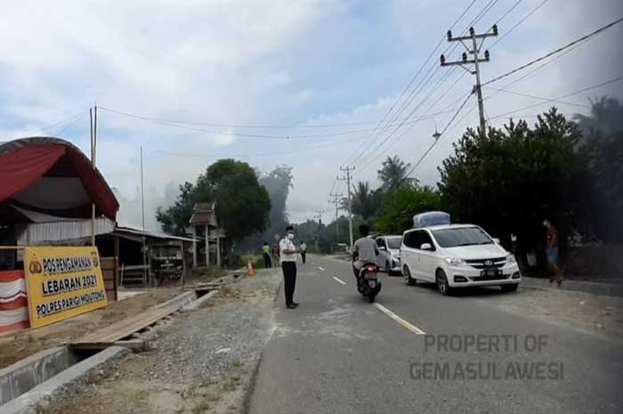 <p>Foto: Posko penyekatan mudik lebaran 1442 H di Parimo.</p>
