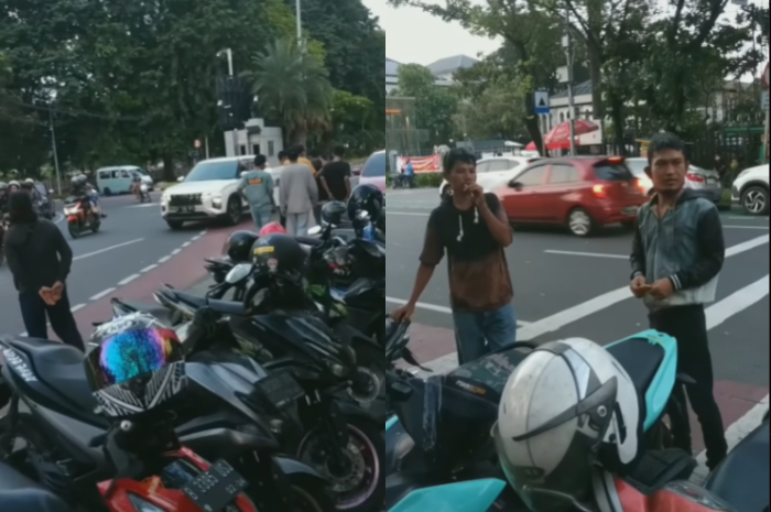<p>Ket Foto: Seorang pria kaget harga parkir liar motor di MasjidH Istiqlal (Foto/Instagram/@jktnewss)</p>
