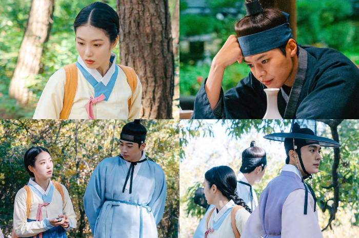<p>Ket. Foto: Still Cut Kdrama The Secret Romantic Guesthouse, Yu Ha dan Shi Yeol yang Selalu Ngintilin Dan O dan Kang San yang Cemburu (Foto/Instagram/@sbsdrama.official)</p>