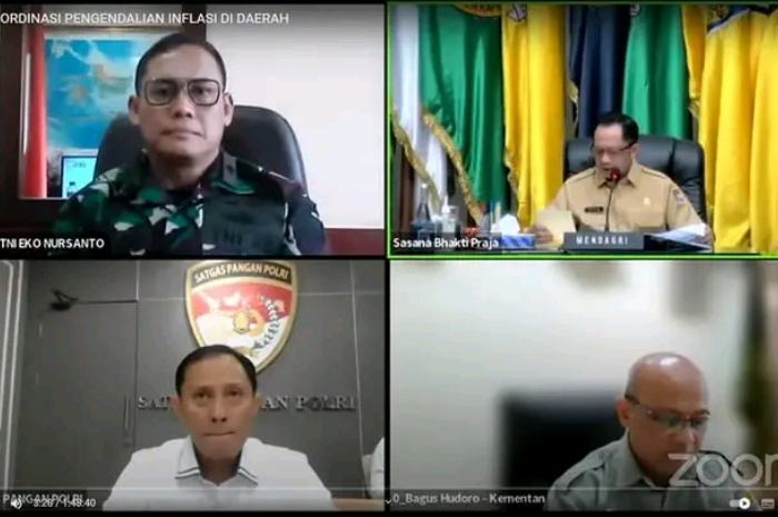 <p>Keterangan Foto : Rapat koordinasi secara virtual bersama TPID, (Foto/Humas Pemprov Sulteng)</p>
