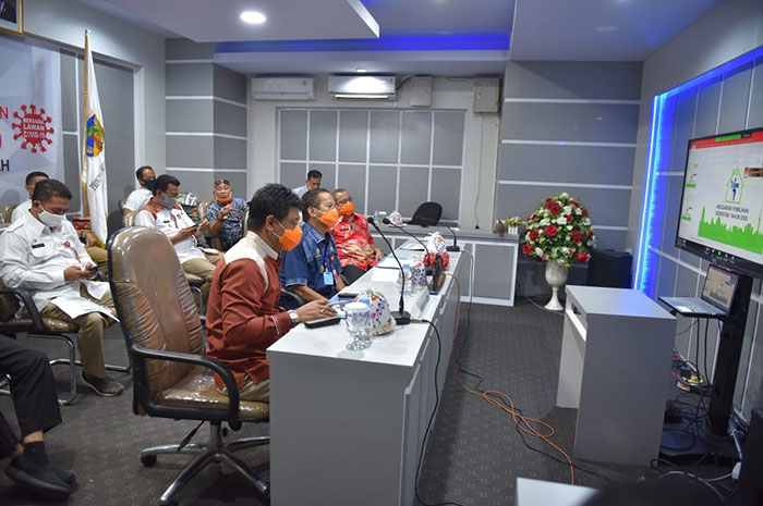 <p>Rapat virtual Gubernur Sulawesi Tengah terkait persiapan Pilkada Serentak.</p>
