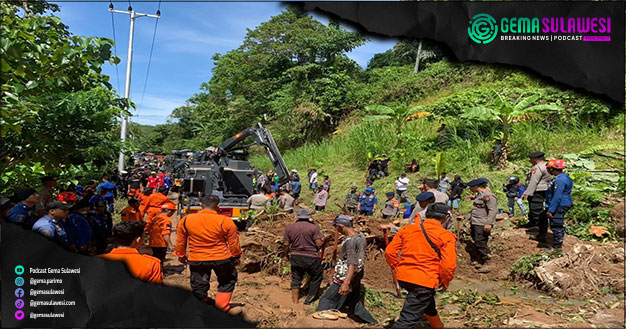 <p>Ket Foto: SAR Gabungan dan Warga mencari sisa korban longsor di Kabupaten Gowa (Foto/Facebook Adnan Purichta Ichsan)</p>

