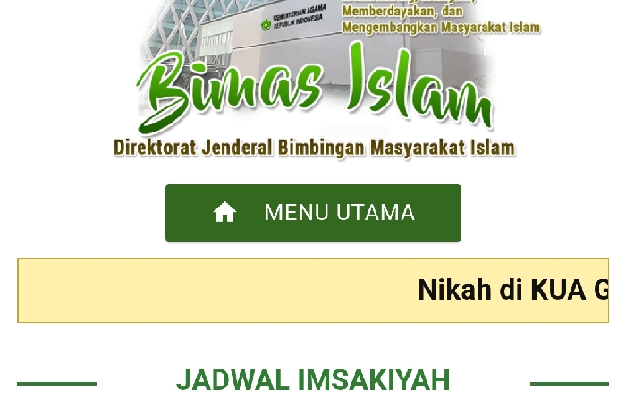 <p>Ket. Jadwal Imsakiyah melalui website Bimas Islam (Foto/Bimas Islam)</p>
