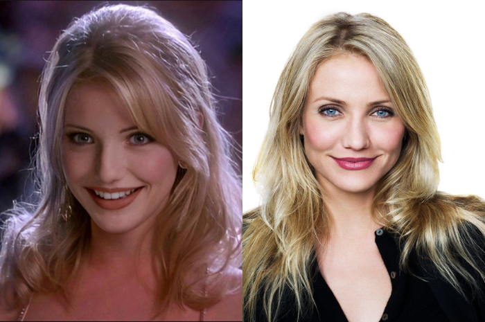 <p>Ket. Foto: Cameron Diaz Muda VS Sekarang (Foto/Pinterest)</p>
