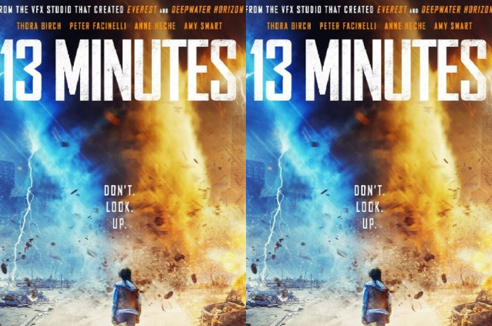 <p>Foto poster film 13 Minutes yang berkisah empat keluarga bertahan hidup dari tornado (foto/Instagram/@vanessasnonspoilers)</p>
