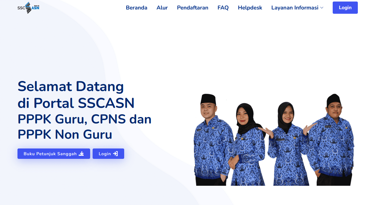 <p>Ket Foto: Screen Shoot tampilan website ssc bkn.</p>
