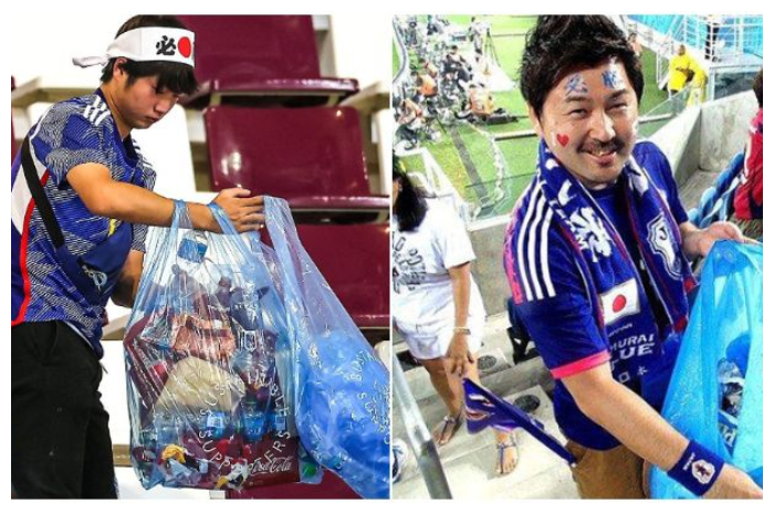 <p>Ket. Foto: Supporter Jepang Bersihkan Stadion (Dok: Twitter)</p>
