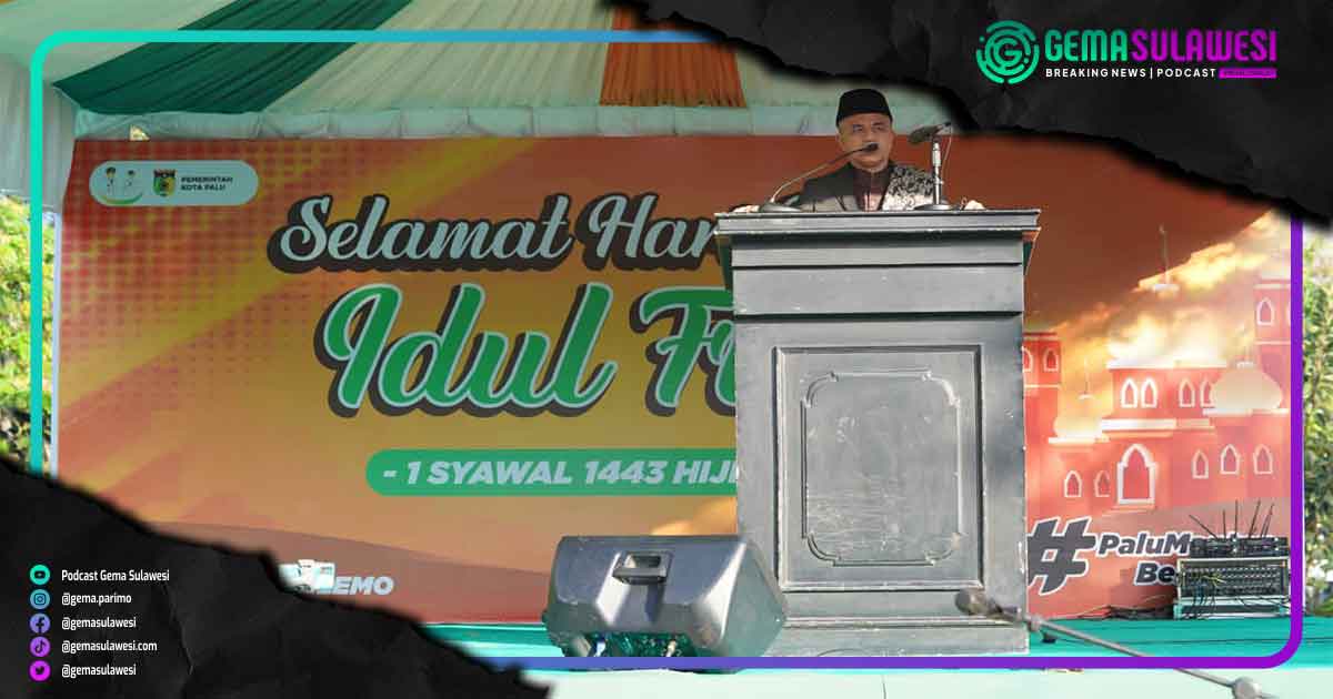 <p>Ket Foto: Hadianto Rasyid Saat Khutbah Idul Fitri 1443 Hijriah Di Lapangan Vatulemo</p>
