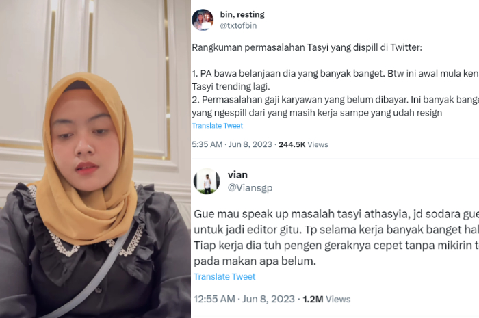 <p>Ket Foto: Ex karyawan Tasyi Athasyia berikan video klarifikasi usai hebohkan media sosial dirinya telat diberikan gaji hingga akan dilaporkan polisi (Foto/Instagram/@ris_tavia/Twitter/@txtofbin/@Viansgp)</p>
