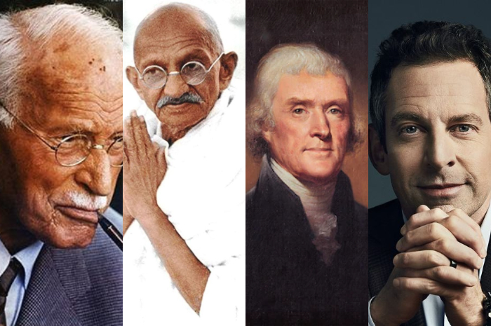 <p>Ket. Foto: Carl Gustav Jung, Mahatma Karamchand Gandhi, Thomas Jefferson, Samuel Benjamin Harris di antara banyaknya tokoh terkenal yang memiliki tipe kepribadian INFJ (Foto/Pinterest)</p>
