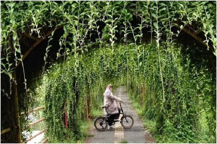 <p>Ket Foto: Pesona Taman Cimanuk Indramayu (Foto/Instagram/@ismayanti_hijab)</p>
