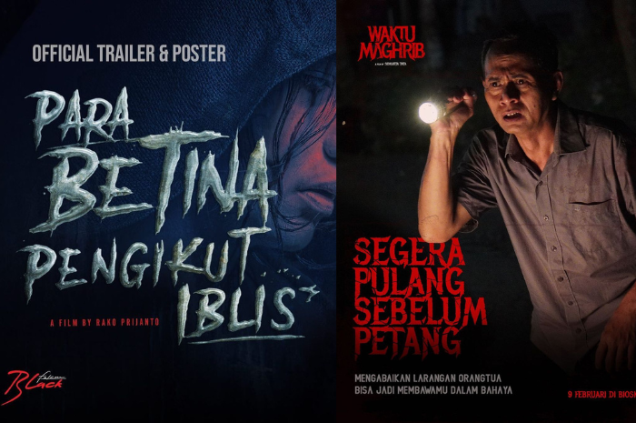 <p>Ket. Foto : Official Trailer Poster Para Betina Pengikut Iblis  (Foto/Instagram/@falconpictures_) dan Poster Waktu Maghrib (Foto/Instagram/@rapifilm)</p>
