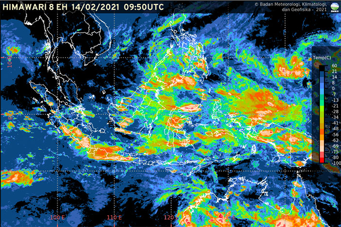 <p>Foto: Update BMKG cuaca sulawesi tengah 14 Februari 2021.</p>
