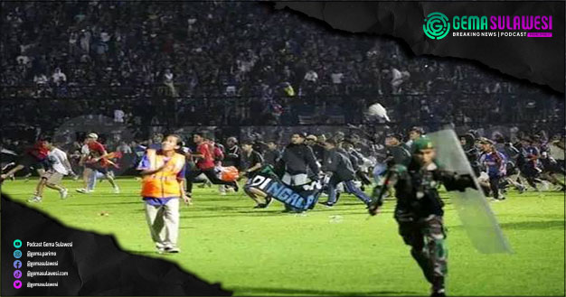 <p>Ket Foto: Kerusuhan di Stadion Kanjuruhan memakan ratusan korban (Foto: Facebook Monitha Ardilla)</p>
